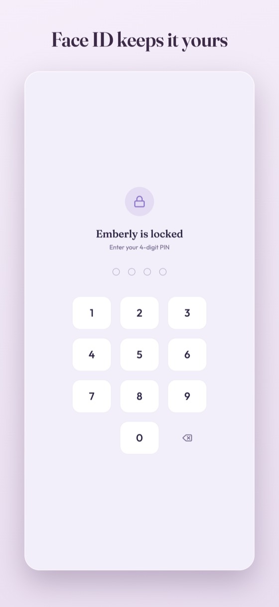 PIN and Face ID lock screen